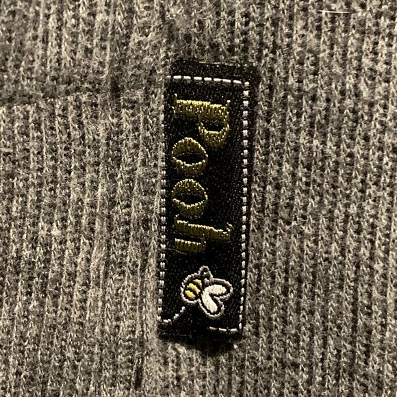 Women's DISNEY Top Sz M Eeyore Embroidered Button Down Shirt Gray Pooh Character - Picture 8 of 10